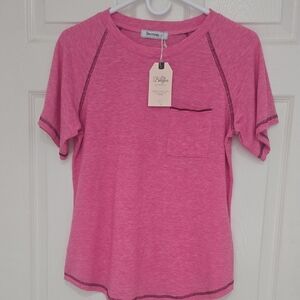 Pink Fitted Short Sleeve T-Shirt